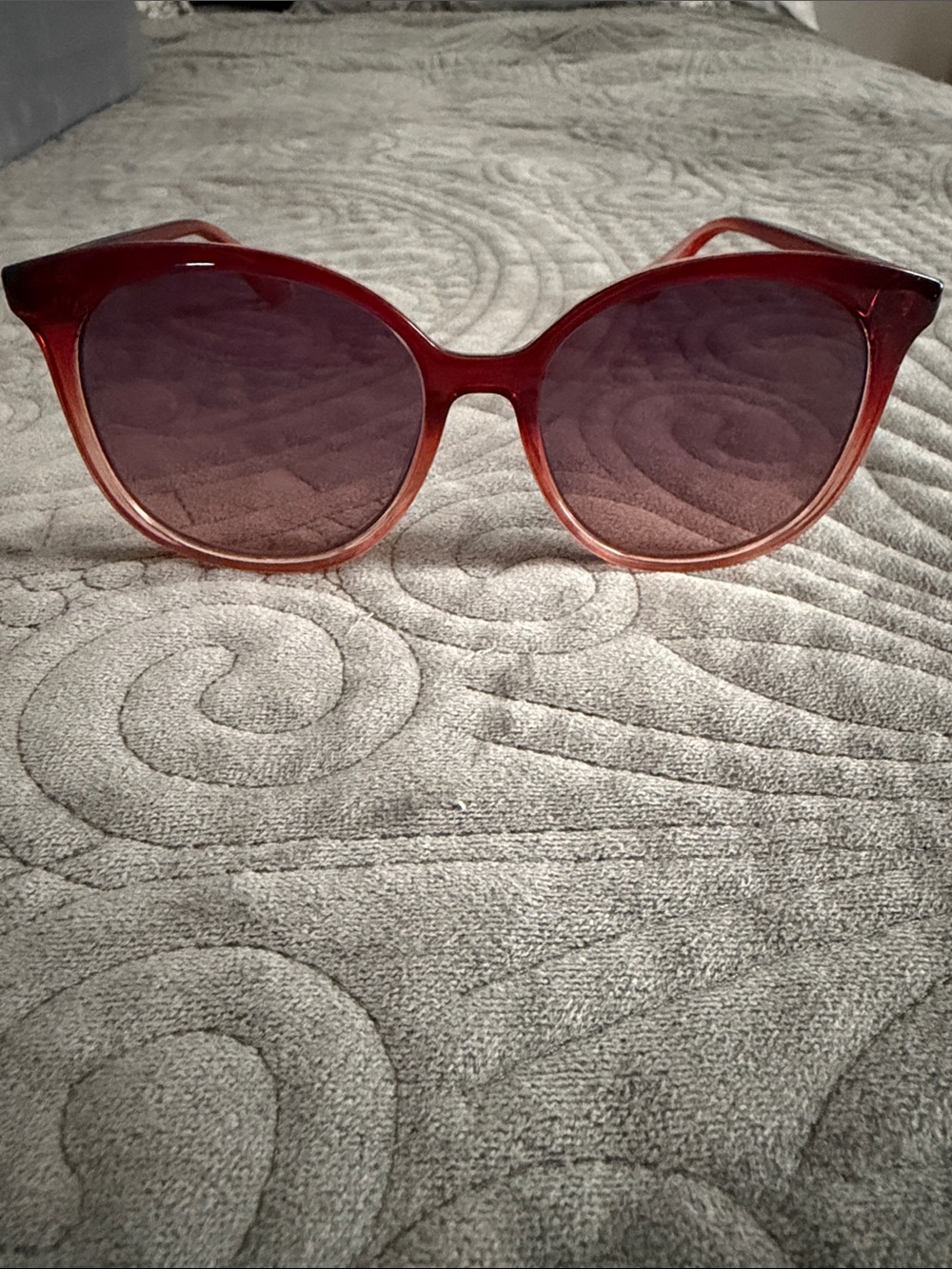 LOFT Red Round Frame Sunglasses